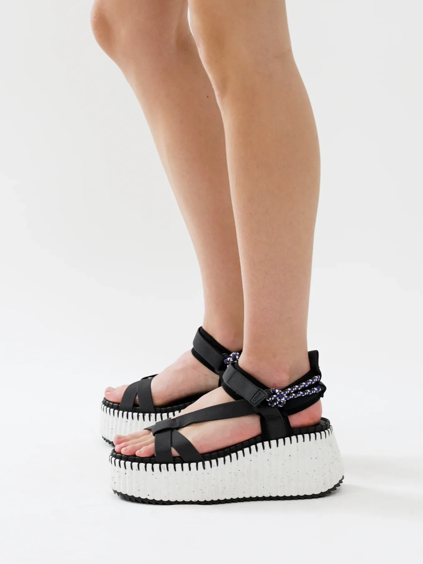 Sandales Et Espadrilles-Chloé Sandales Compensees Nama Noir