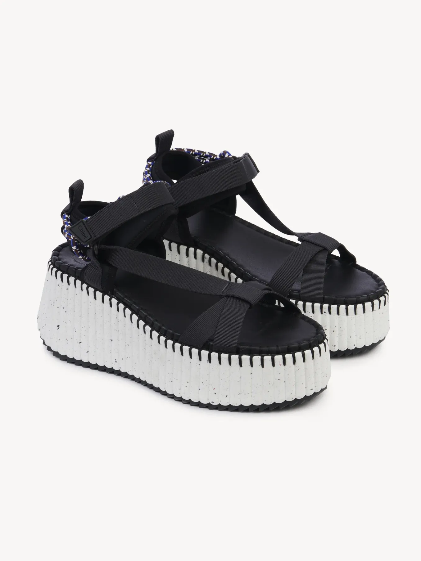 Sandales Et Espadrilles-Chloé Sandales Compensees Nama Noir