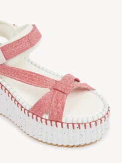 Sandales Et Espadrilles-Chloé Sandales Compensees Nama Hot Coral