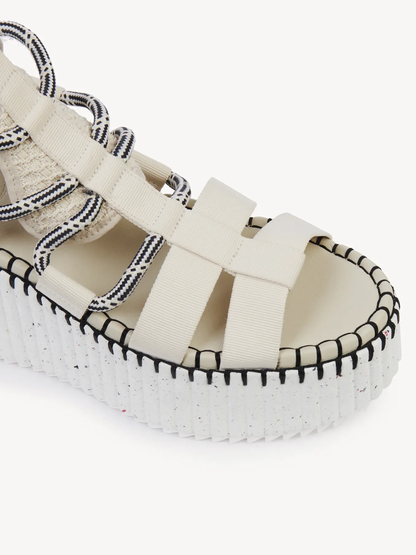 Sandales Et Espadrilles-Chloé Sandales Compensees Nama Pearly Grey