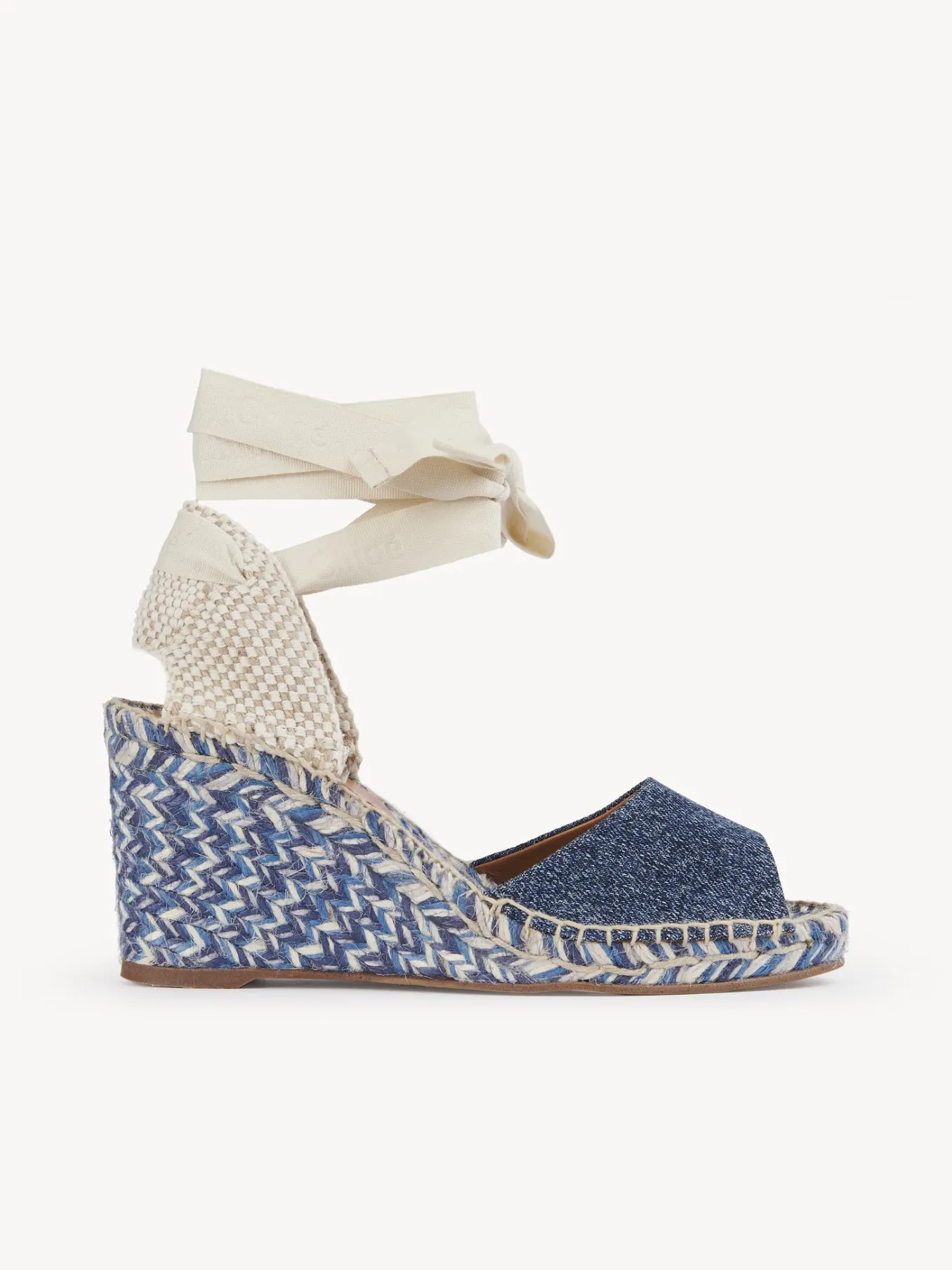 Denim-Chloé Sandales Espadrilles Compensees Piia Denim