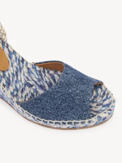 Denim-Chloé Sandales Espadrilles Compensees Piia Denim