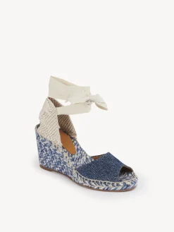 Denim-Chloé Sandales Espadrilles Compensees Piia Denim