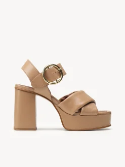Sandales Et Espadrilles-Chloé Sandales Hautes Lyna Biscotto - Tan