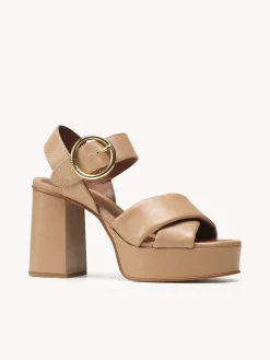 Sandales Et Espadrilles-Chloé Sandales Hautes Lyna Biscotto - Tan