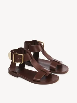 Sandales Et Espadrilles-Chloé Sandales Plates Rebecca Brunet Brown