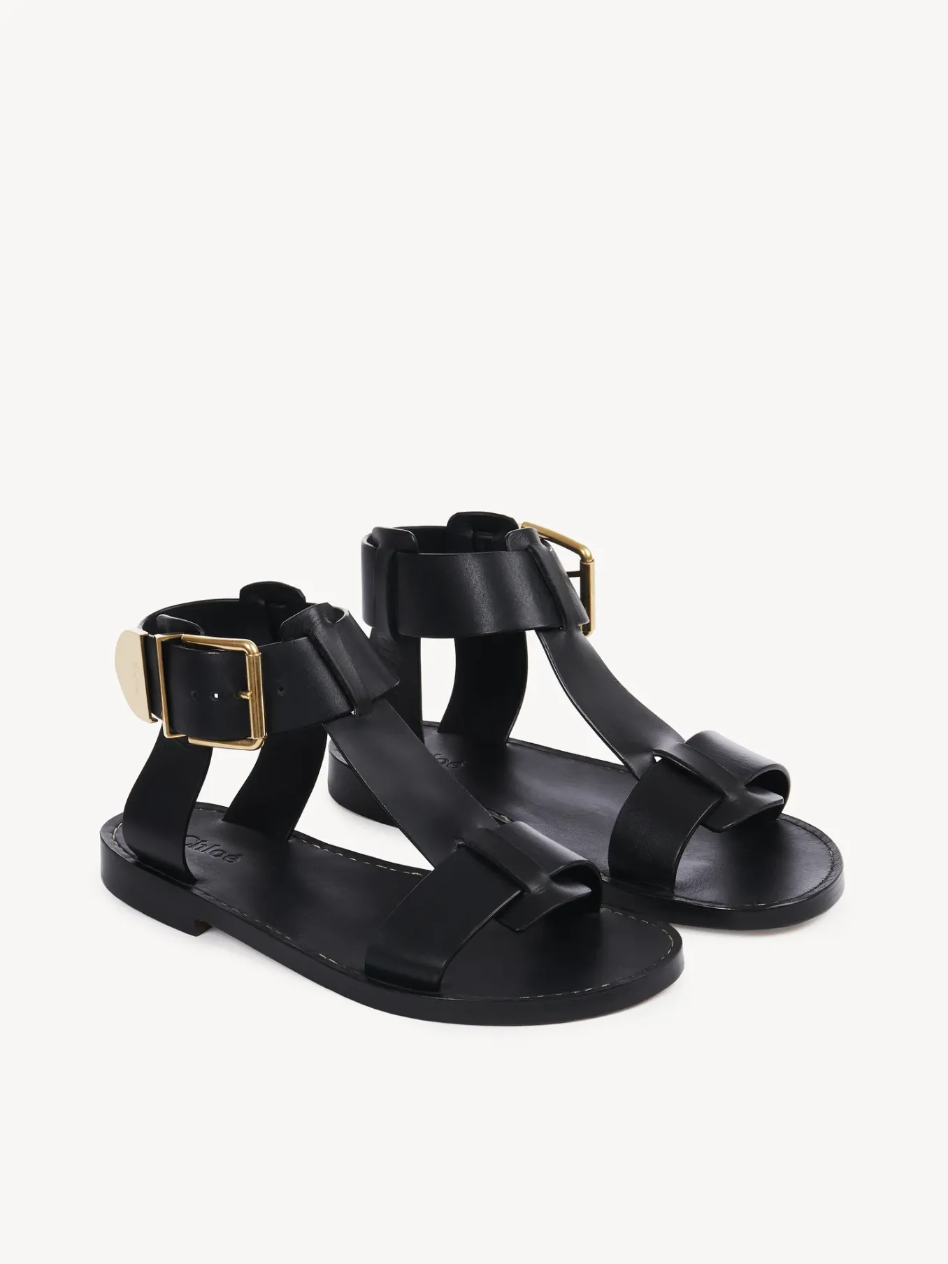 Sandales Et Espadrilles-Chloé Sandales Plates Rebecca Noir