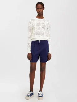 Vêtements-Chloé Short Bermuda A Revers Evening Blue