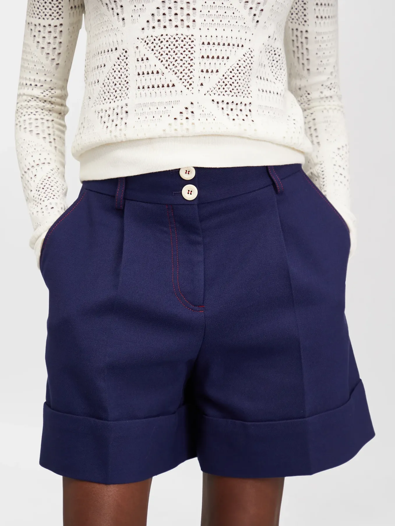 Vêtements-Chloé Short Bermuda A Revers Evening Blue