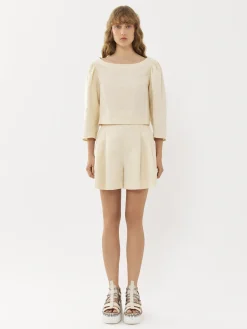 Tailleurs-Chloé Short Taille Haute Coconut Milk