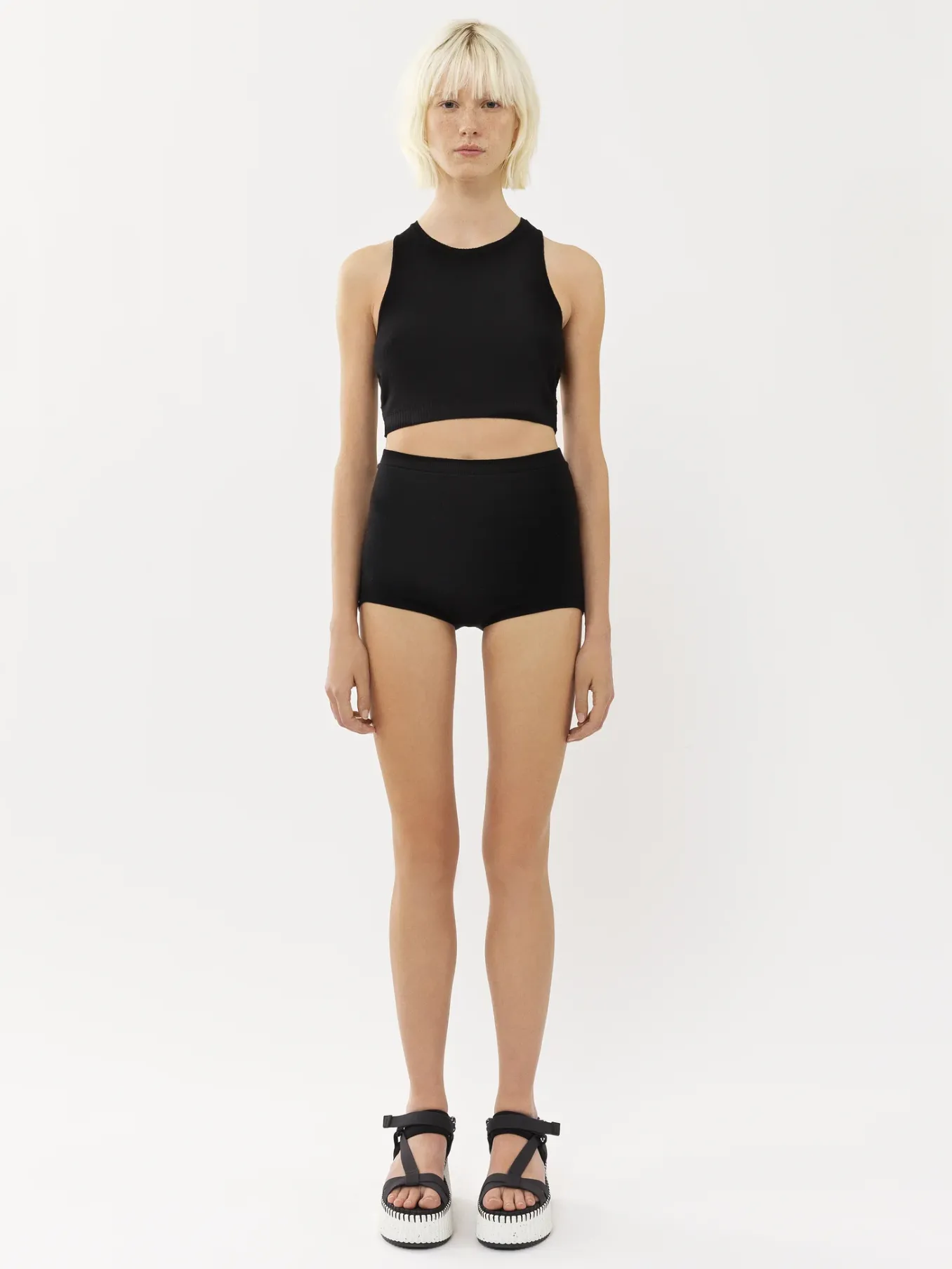 Maille-Chloé Shorty Taille Haute Noir