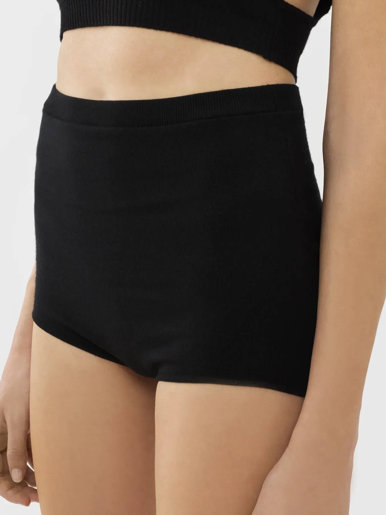 Maille-Chloé Shorty Taille Haute Noir