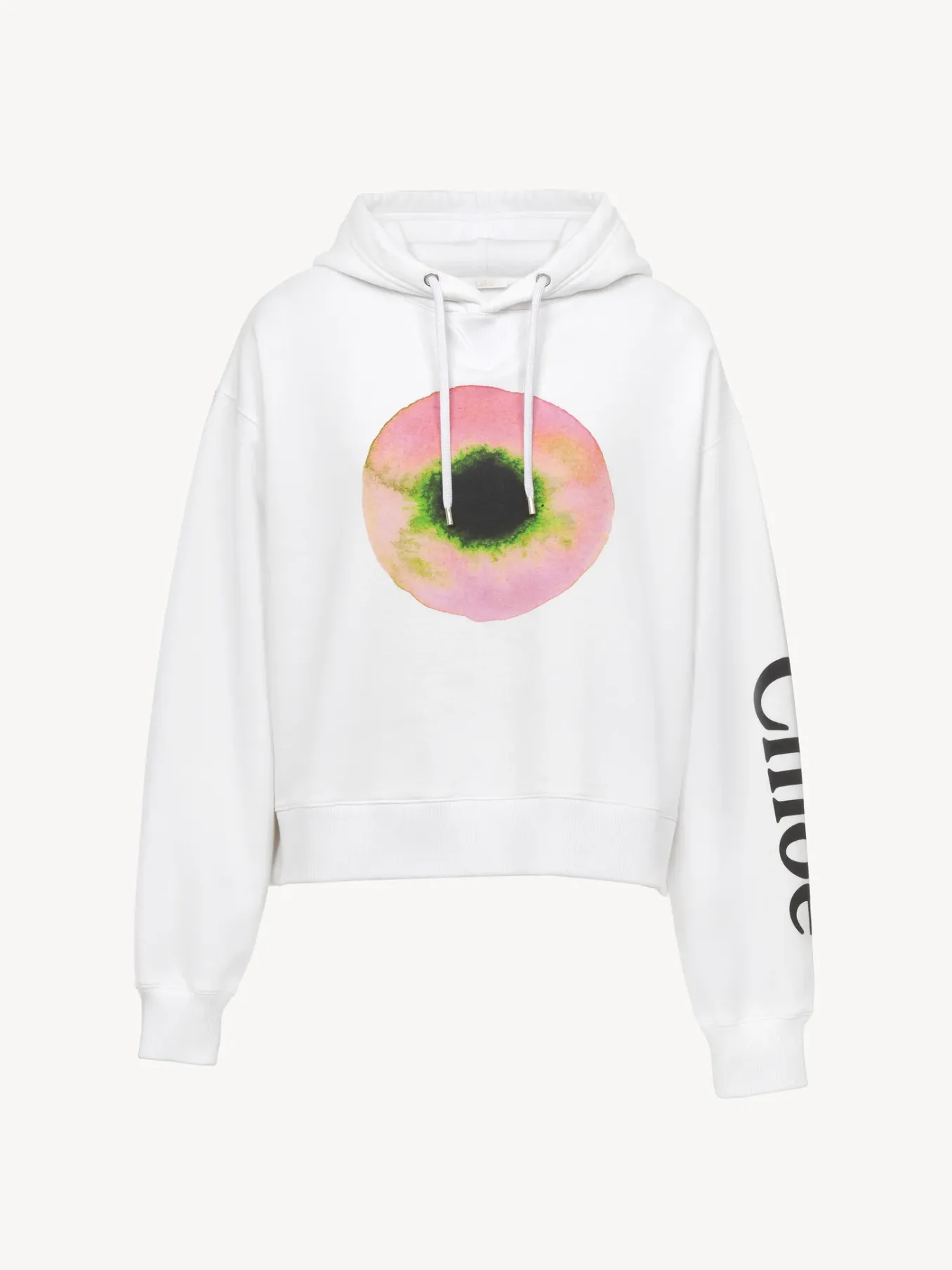 Tops Et Blouses-Chloé Sweat A Capuche White - Pink 1