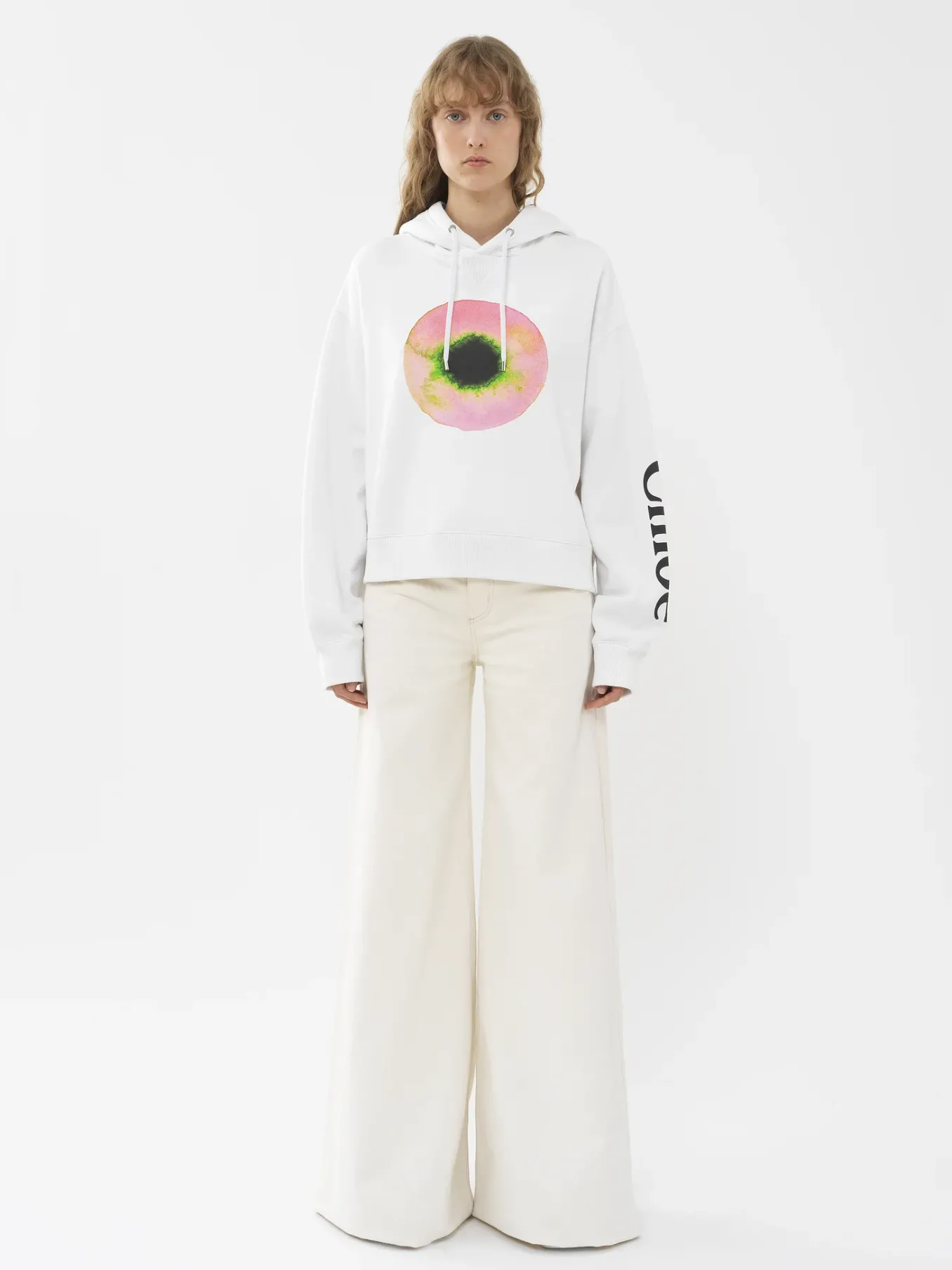 Tops Et Blouses-Chloé Sweat A Capuche White - Pink 1