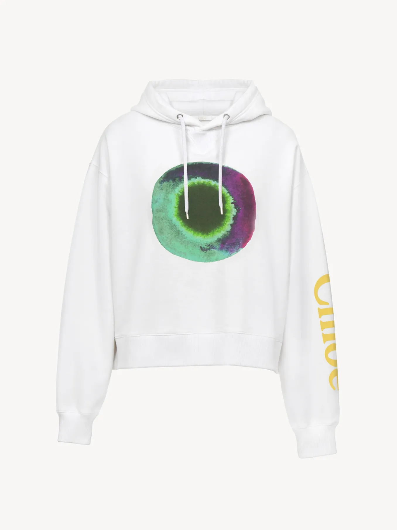 Tops Et Blouses-Chloé Sweat A Capuche White - Green 1