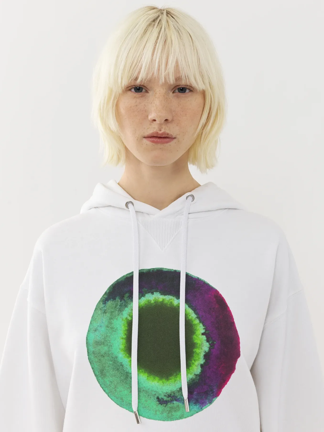 Tops Et Blouses-Chloé Sweat A Capuche White - Green 1