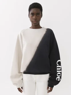 Tops Et Blouses-Chloé Sweat Col Rond Black - White 1