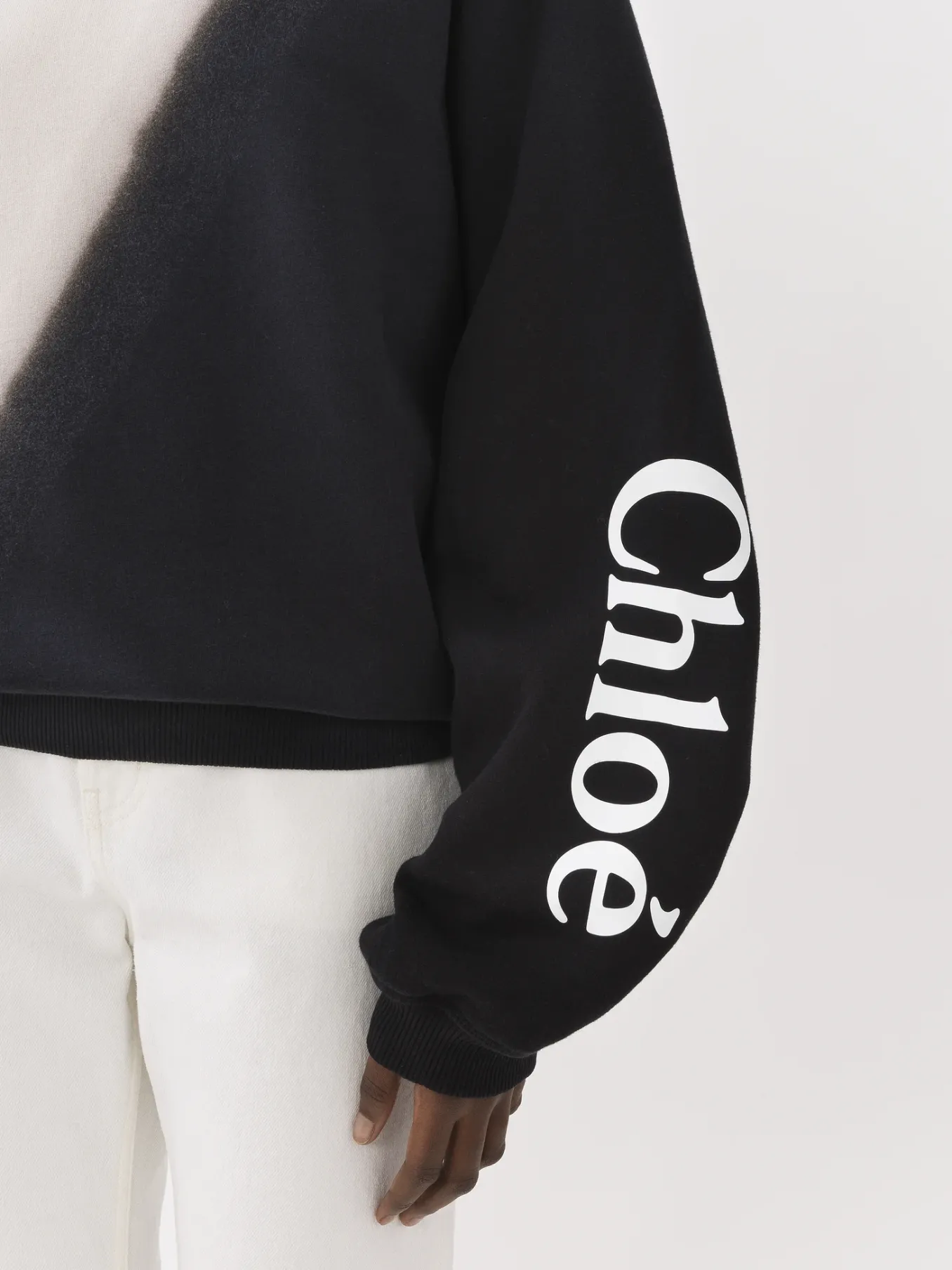 Tops Et Blouses-Chloé Sweat Col Rond Black - White 1