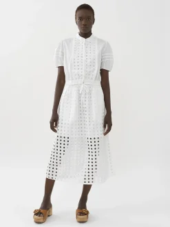 Vêtements-Chloé Top Boutonne Col Mao Blanc