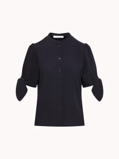Vêtements-Chloé Top Boutonne Manches Nouees Ink Navy