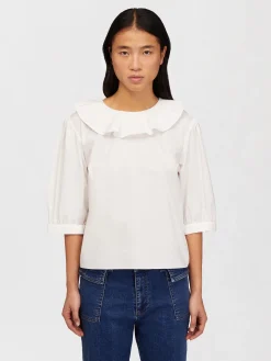 Vêtements-Chloé Top Col Claudine Blanc