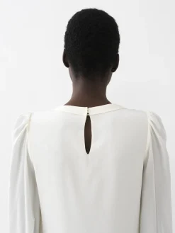 Tops Et Blouses-Chloé Top Col Rond Manches Nouees Buttercream