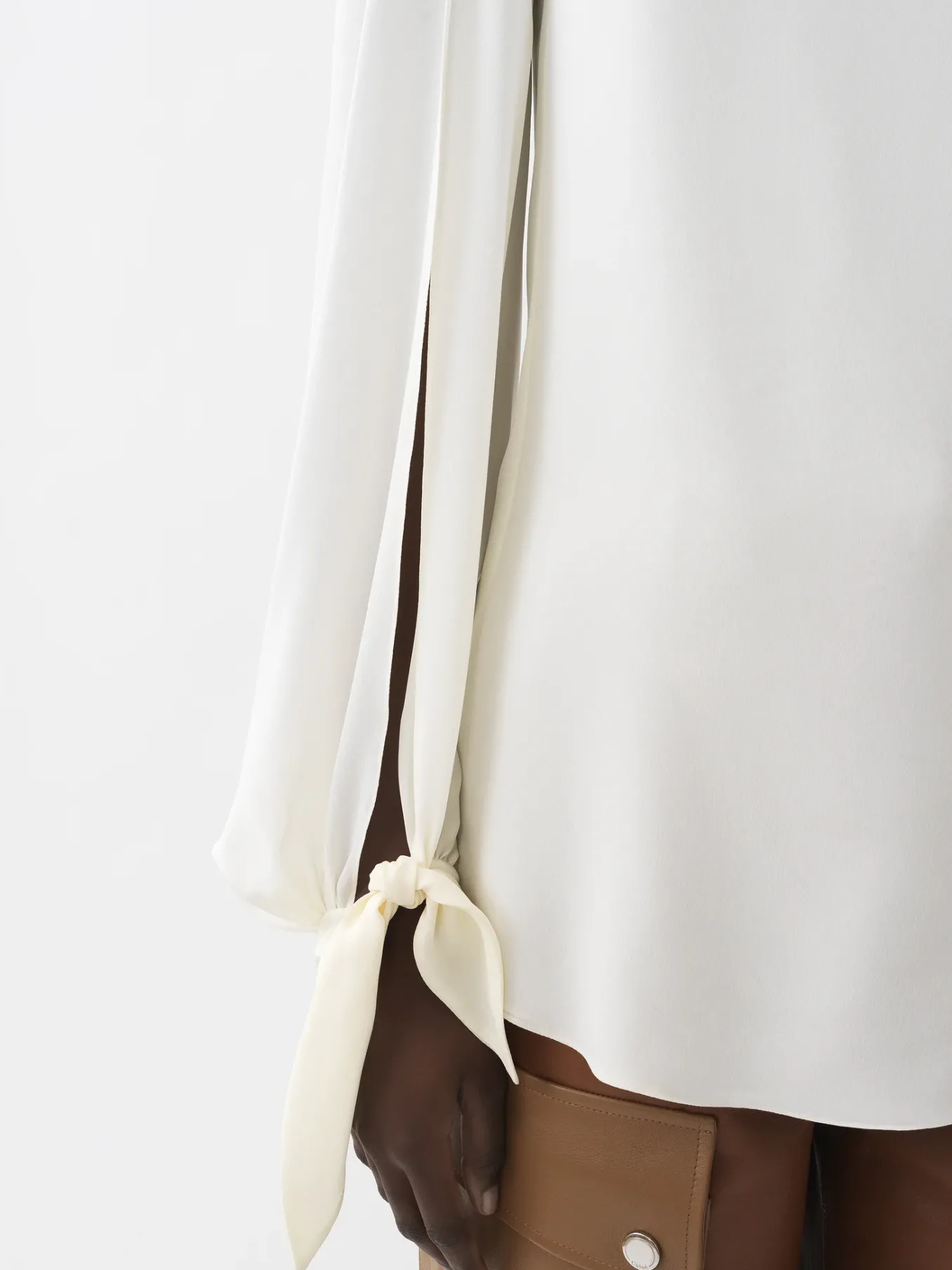 Tops Et Blouses-Chloé Top Col Rond Manches Nouees Buttercream