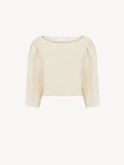Tops Et Blouses-Chloé Top Court Encolure Bateau Coconut Milk