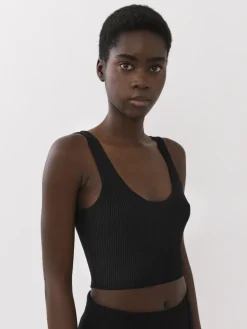 Tops Et Blouses-Chloé Top Court Sans Manches Noir