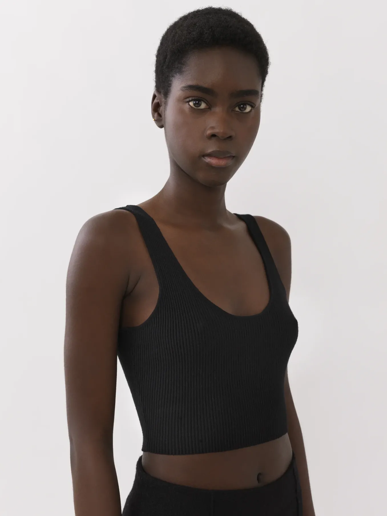 Tops Et Blouses-Chloé Top Court Sans Manches Noir