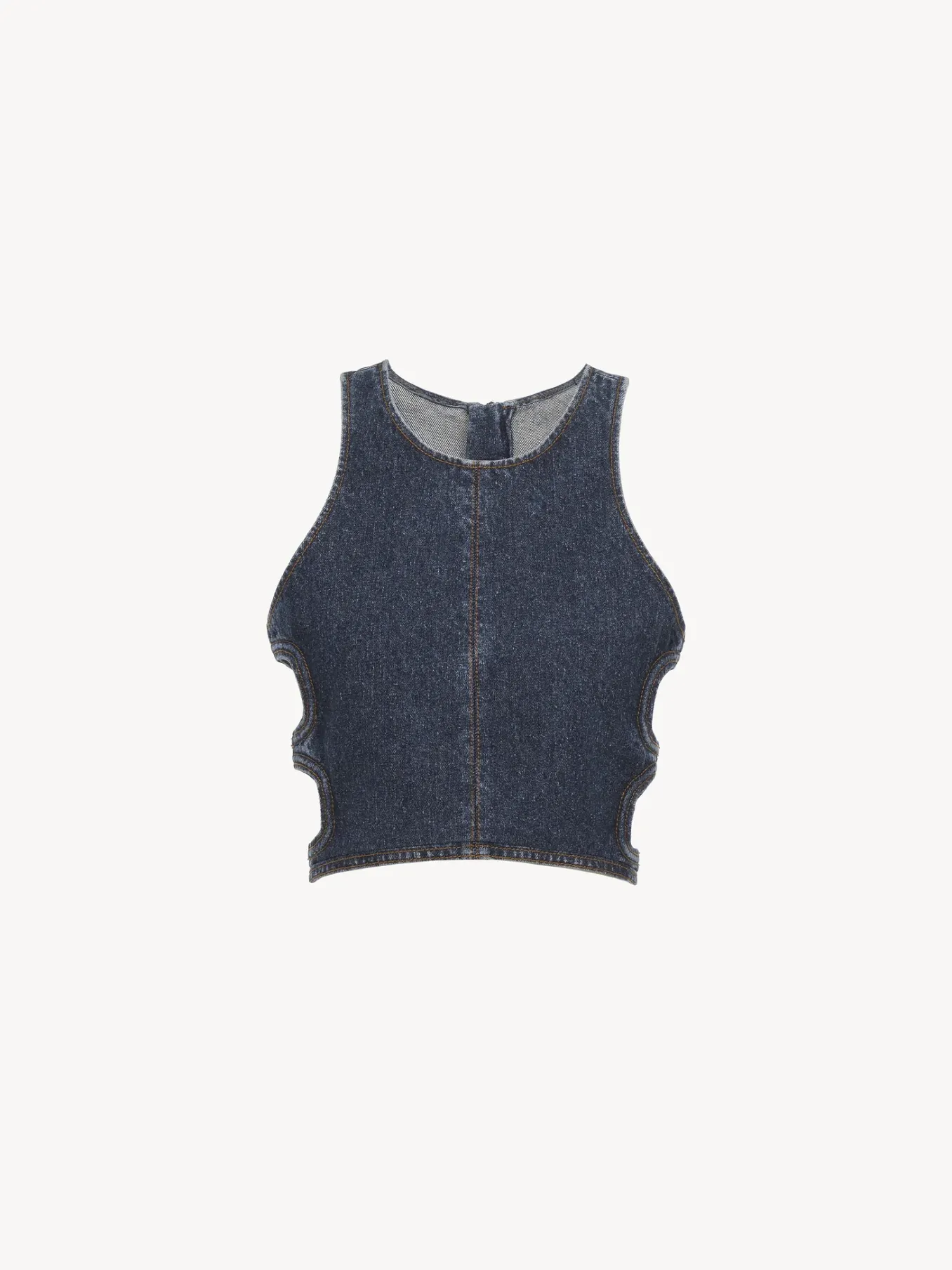 Tops Et Blouses-Chloé Top Court Sans Manches Faded Denim