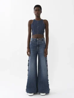 Tops Et Blouses-Chloé Top Court Sans Manches Faded Denim