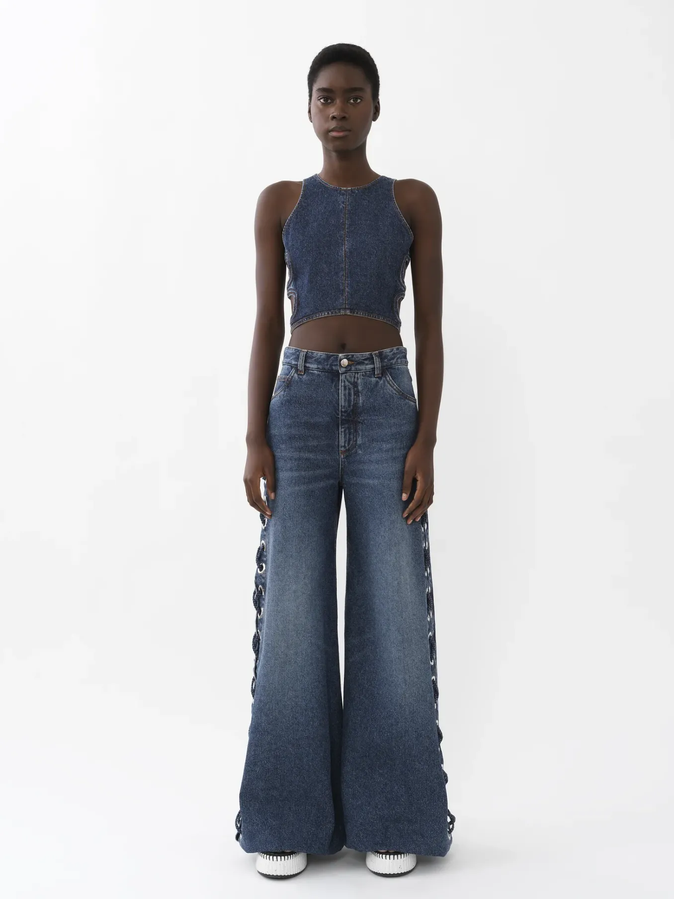 Tops Et Blouses-Chloé Top Court Sans Manches Faded Denim