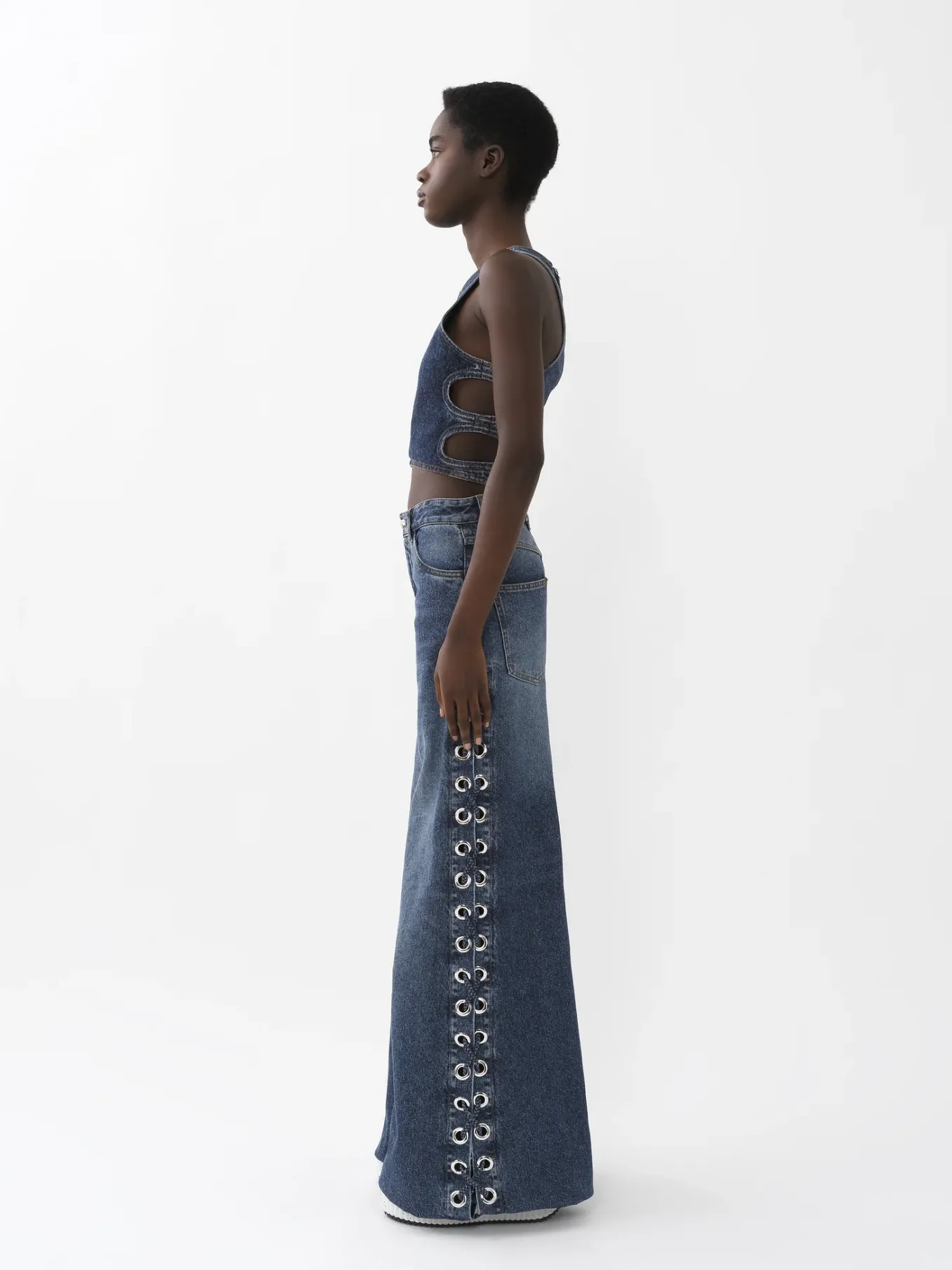 Tops Et Blouses-Chloé Top Court Sans Manches Faded Denim