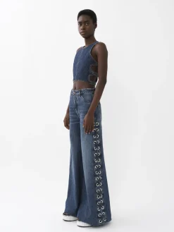 Tops Et Blouses-Chloé Top Court Sans Manches Faded Denim