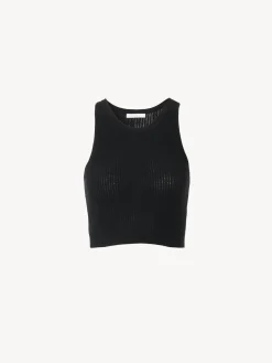 Tops Et Blouses-Chloé Top Court Sans Manches Noir