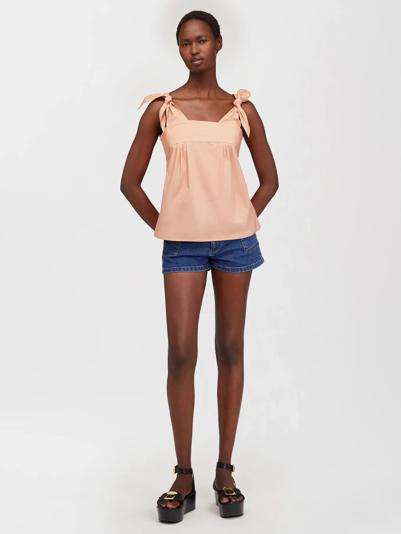 Vêtements-Chloé Top D'Ete Bretelles Nouees Dusty Coral