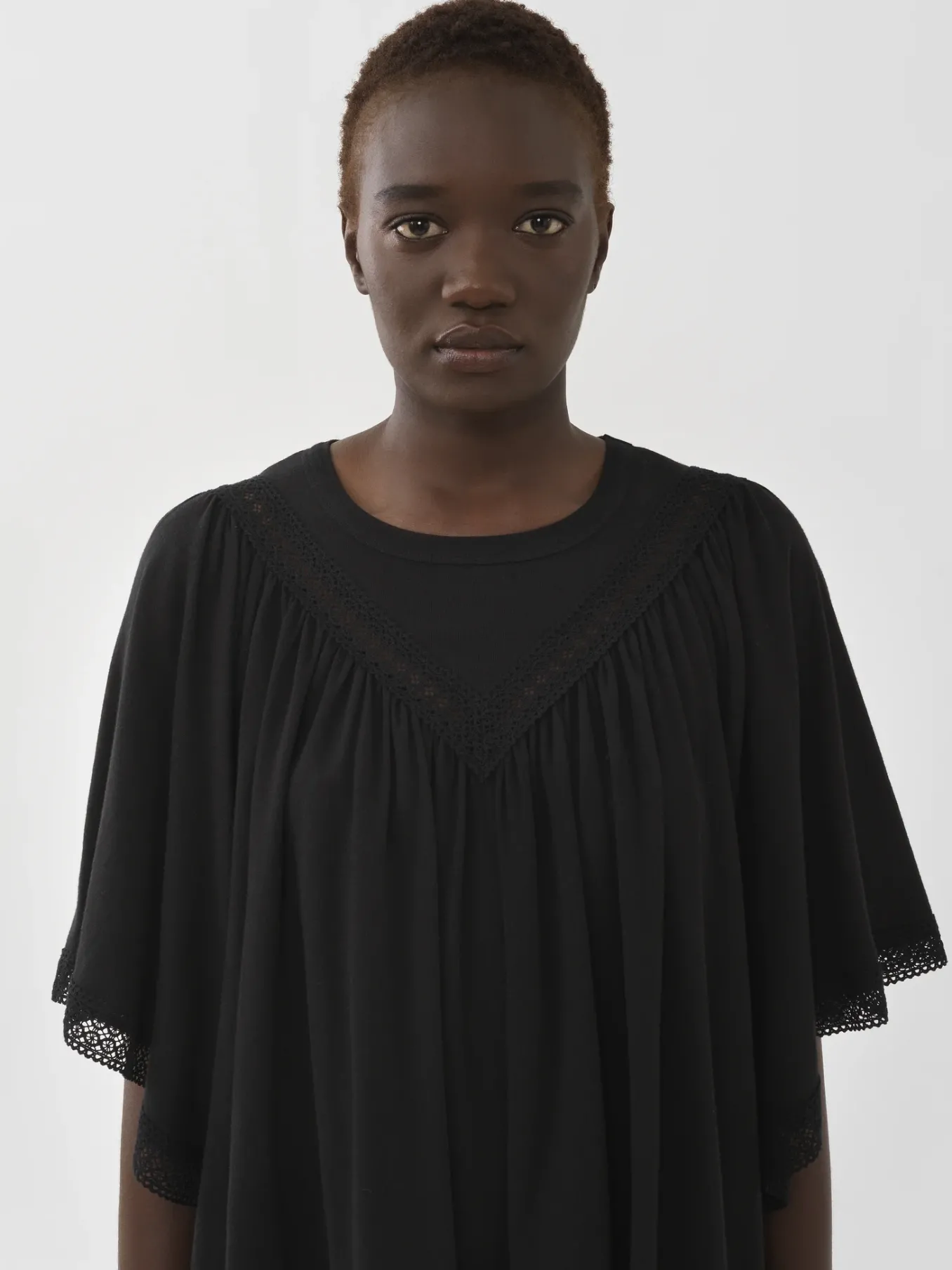 Vêtements-Chloé Top Fronce Noir