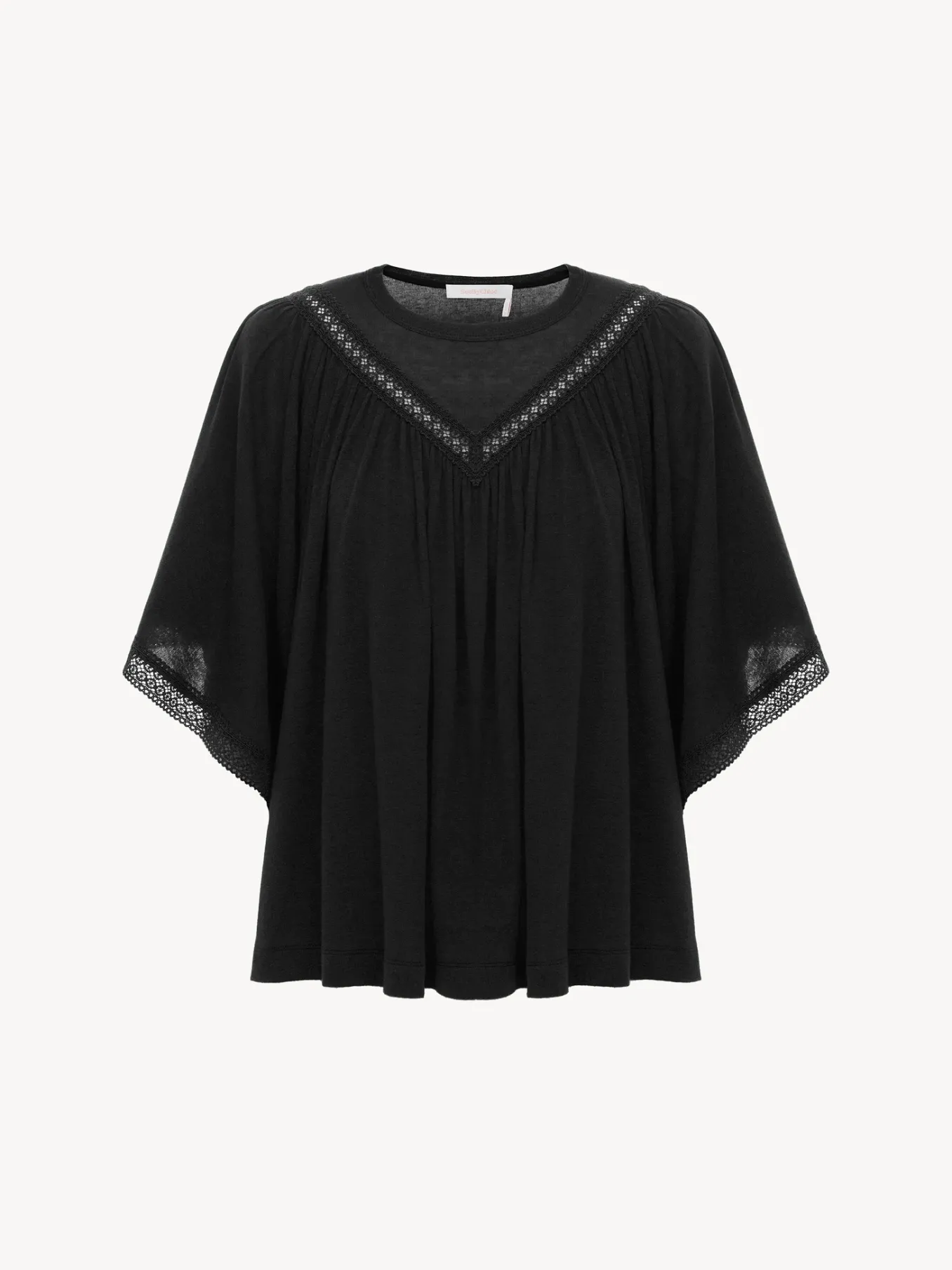 Vêtements-Chloé Top Fronce Noir