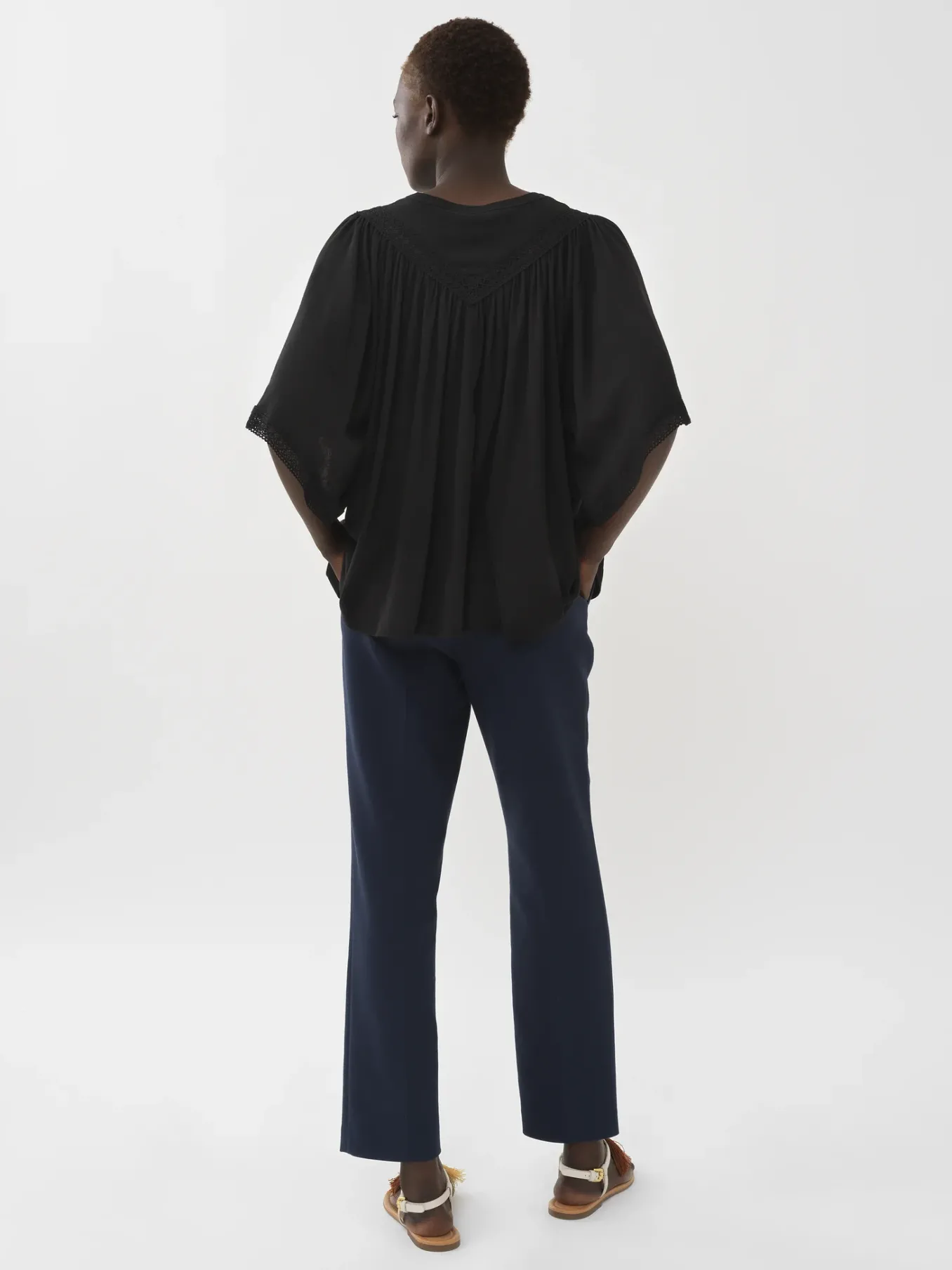 Vêtements-Chloé Top Fronce Noir