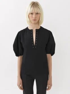 Tops Et Blouses-Chloé Top Manches Ballon Noir
