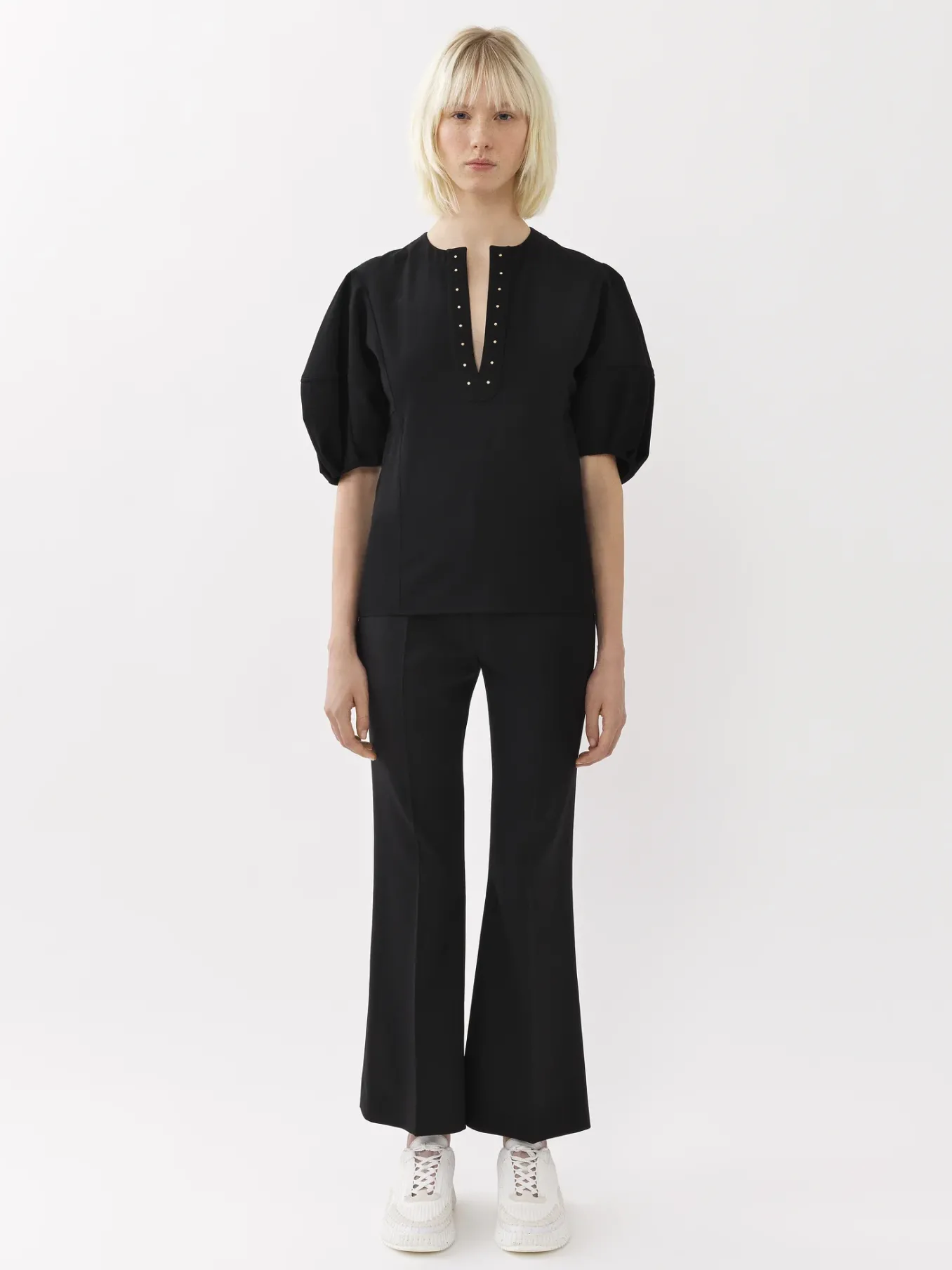 Tops Et Blouses-Chloé Top Manches Ballon Noir