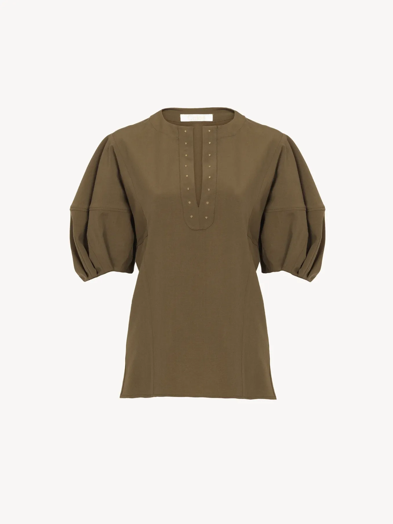 Tops Et Blouses-Chloé Top Manches Ballon Obscure Khaki