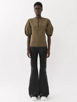 Tops Et Blouses-Chloé Top Manches Ballon Obscure Khaki