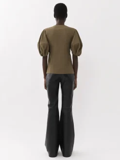 Tops Et Blouses-Chloé Top Manches Ballon Obscure Khaki