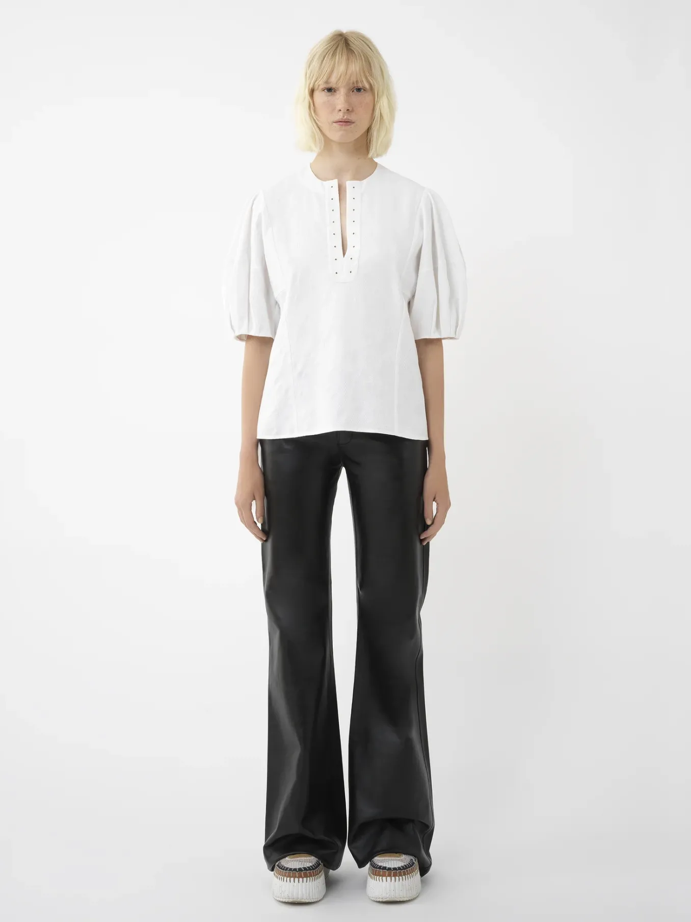 Tops Et Blouses-Chloé Top Manches Ballon Blanc