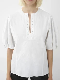 Tops Et Blouses-Chloé Top Manches Ballon Blanc