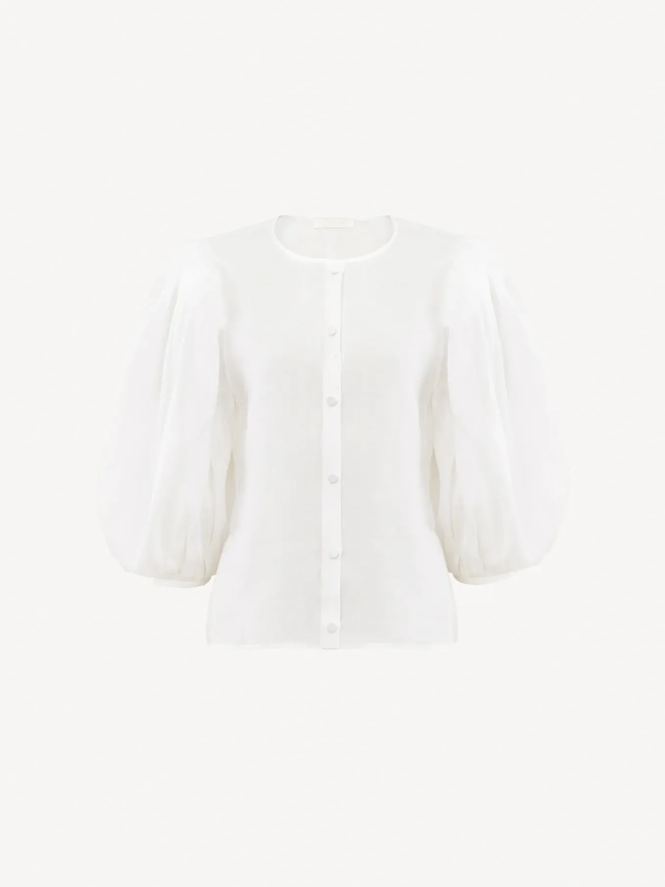 Tops Et Blouses-Chloé Top Manches Bouffantes Blanc