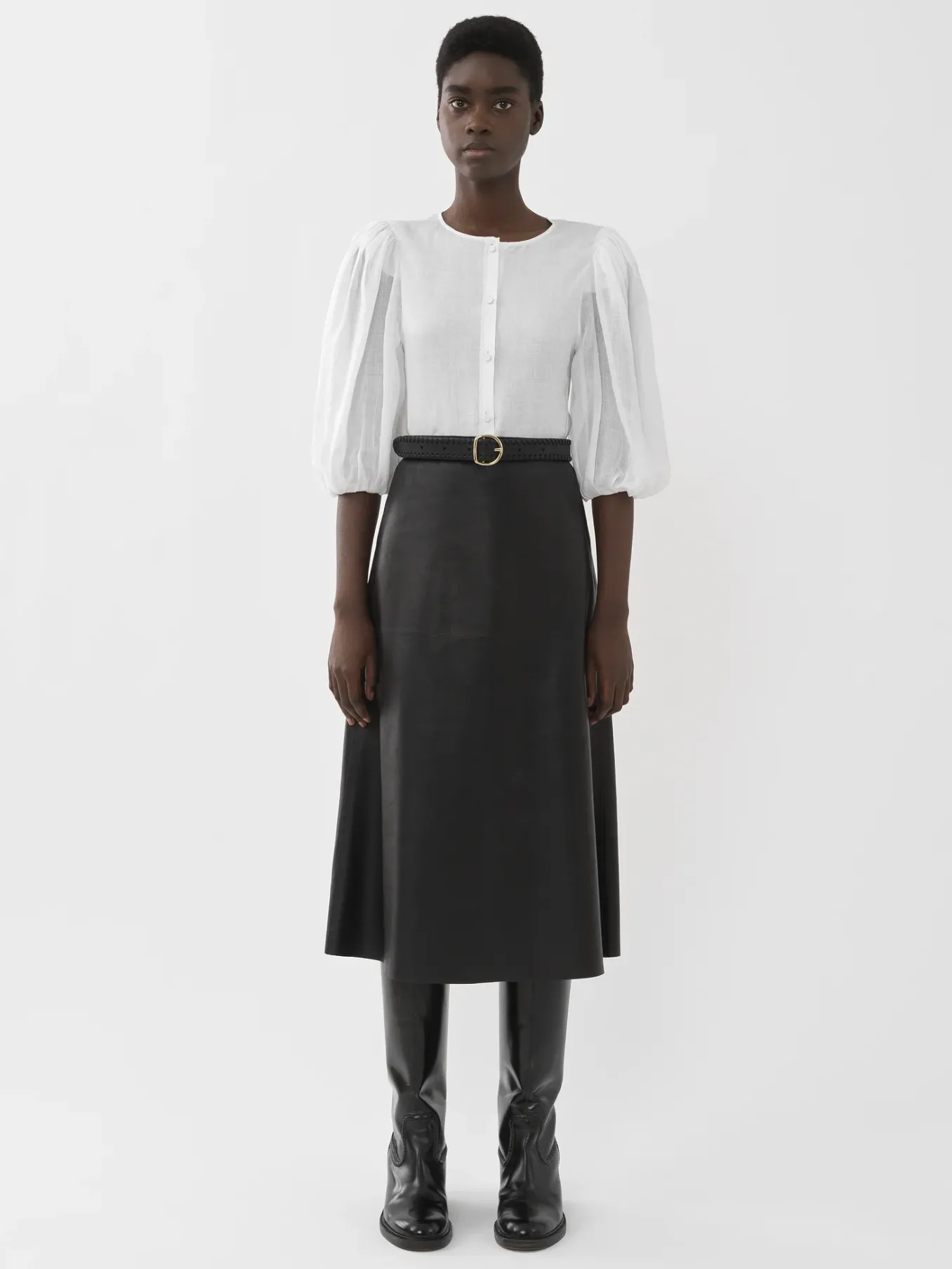 Tops Et Blouses-Chloé Top Manches Bouffantes Blanc