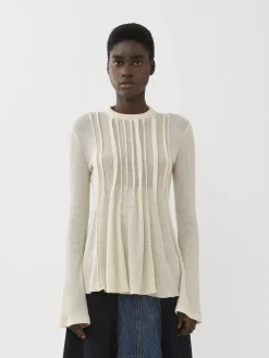 Tops Et Blouses-Chloé Top Manches Trompette Eden White